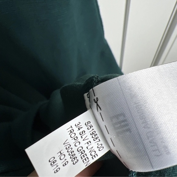 GAP Fit Flare Dress Long Sleeve Tropic Green Back Zip Stretch Knit 2 Tall - Picture 8 of 8